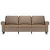 vidaXL Sof&aacute; de 3 plazas de cuero sint&eacute;tico color capuchino 180 cm
