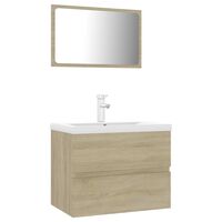 vidaXL Conjunto de muebles de baño madera contrachapada roble Sonoma