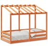vidaXL Cama infantil con techo madera maciza pino marr&oacute;n 80x160 cm
