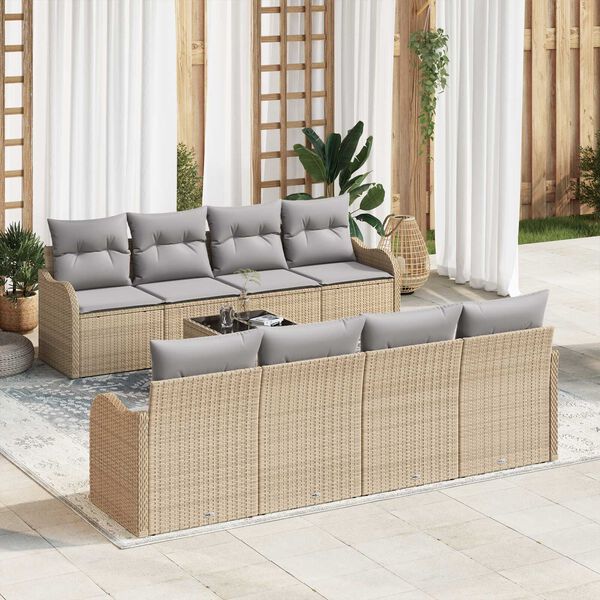 vidaXL Conjunto de sof&aacute; de jard&iacute;n Beige 55 x 55 x 37 cm