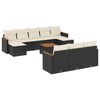 vidaXL Set de sof&aacute;s de jard&iacute;n 11 pzas y cojines rat&aacute;n sint&eacute;tico negro