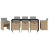 vidaXL Conjunto de Comedor de Jard&iacute;n 9 pcs Beige rat&aacute;n sint&eacute;tico