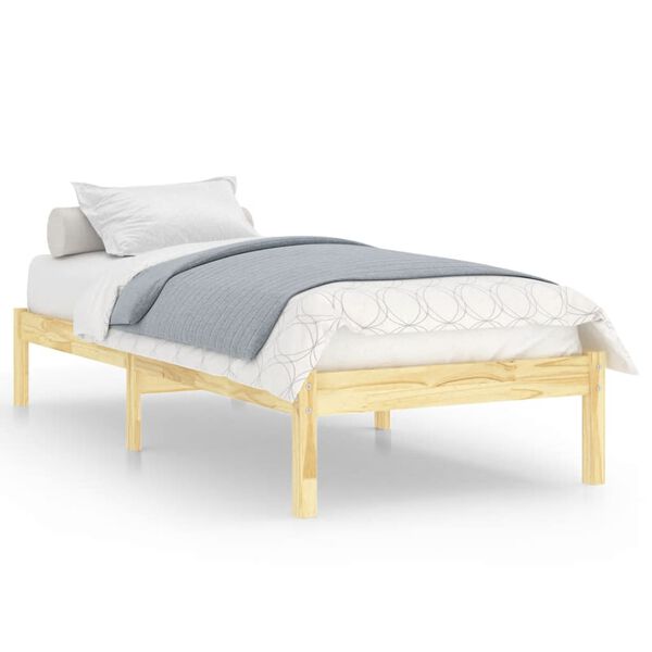 vidaXL Estructura de cama sin colch&oacute;n madera maciza 100x200 cm