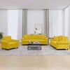 vidaXL Juego de sof&aacute;s con cojines 3 piezas terciopelo amarillo