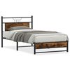 vidaXL Estructura de cama sin colch&oacute;n madera roble ahumado 100x190 cm
