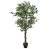 vidaXL Ficus artificial con 378 hojas verde 80 cm