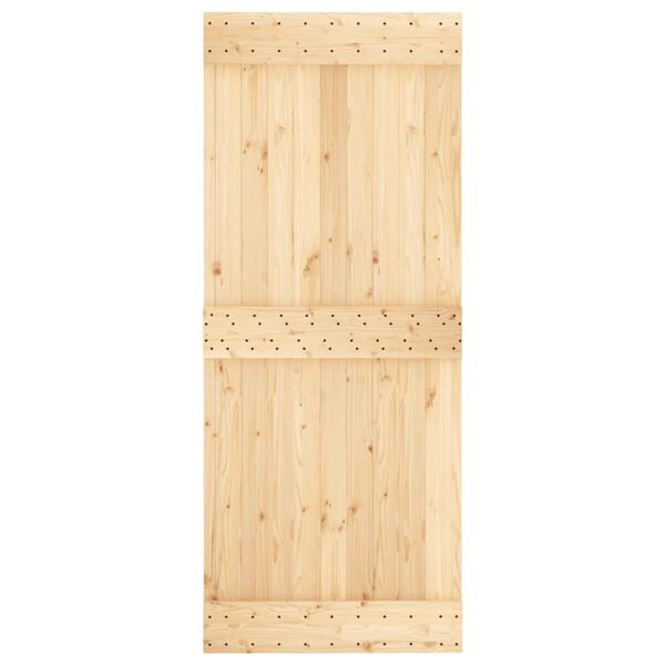 vidaXL Puerta corredera con herrajes madera maciza de pino 85x210 cm
