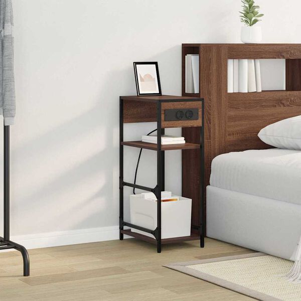 vidaXL Armario de Noche Roble Marr&oacute;n 40 x 27 x 76 cm