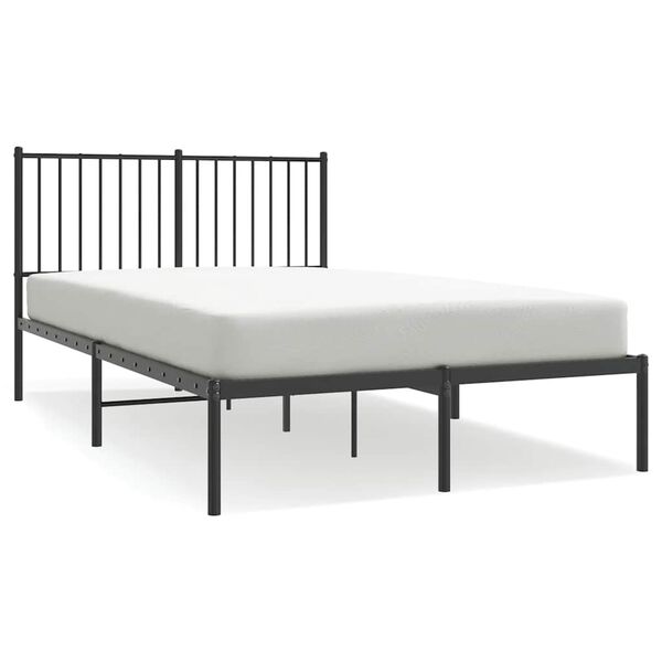 vidaXL Estructura cama sin colchón con cabecero metal negro 120x200 cm