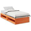 vidaXL Sof&aacute; cama sin colch&oacute;n madera maciza pino marr&oacute;n cera 80x200 cm