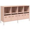 vidaXL Aparador de acero laminado en fr&iacute;o rosa 135x39x73,5 cm