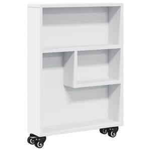vidaXL Carrito de almacenaje estrecho madera blanco 48x13x68 cm