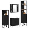 vidaXL Juego de muebles de ba&ntilde;o 4 pcs Negro Madera contrachapada