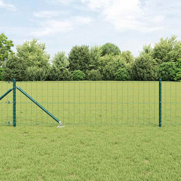 vidaXL Valla con Poste Verde 0,4 x 50 m Acero y PVC