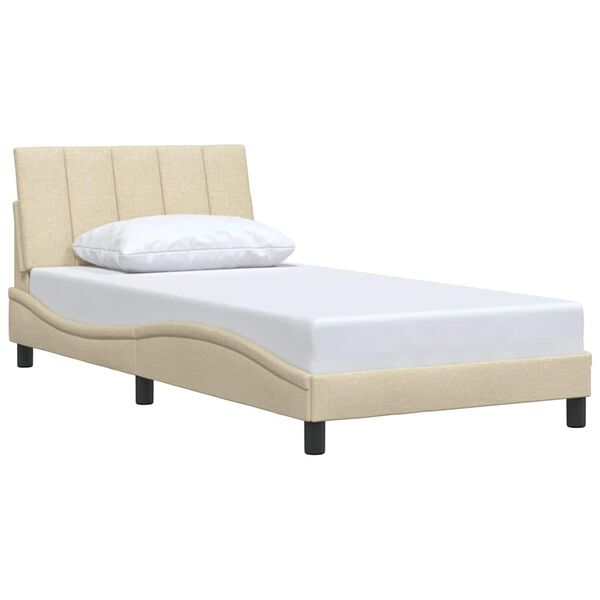 vidaXL Estructura de cama sin colch&oacute;n Hanko tela crema 100x200 cm