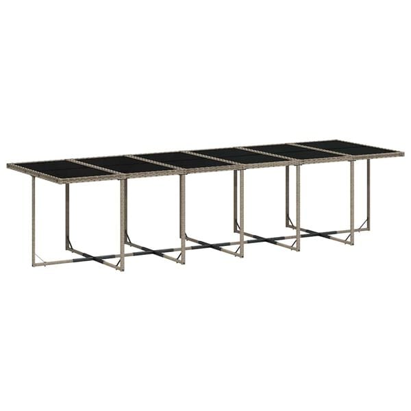 vidaXL Set comedor de jard&iacute;n 17 pzas y cojines rat&aacute;n sint&eacute;tico gris