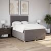 vidaXL Cama box spring con colch&oacute;n tela gris taupe 140x190 cm