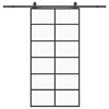 vidaXL Puerta corredera con herrajes negro 102x205 cm ESG vidrio