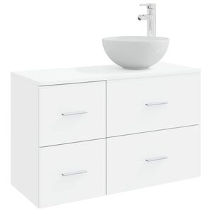 vidaXL Juego de muebles de ba&ntilde;o 2 pcs Blanco Madera de ingenier&iacute;a