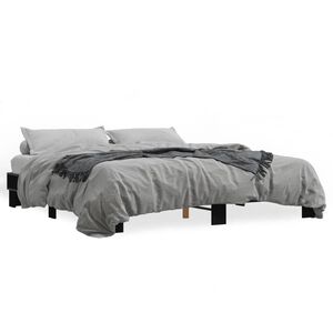 vidaXL Estructura de cama madera de ingenier&iacute;a y metal negro 200x200cm
