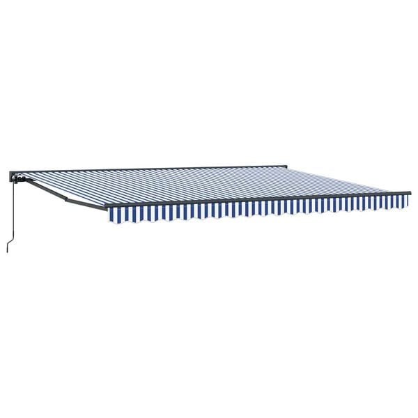 vidaXL Toldo Retr&aacute;ctil Manual Azul y 450 x 300 cm Poli&eacute;ster y metal