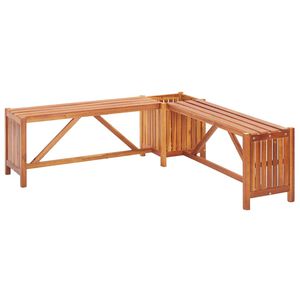 vidaXL Banco de jard&iacute;n con 2 jardineras acacia maciza 117x117x40 cm