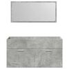 vidaXL Juego muebles de ba&ntilde;o 4 pzas madera contrachapada gris hormig&oacute;n