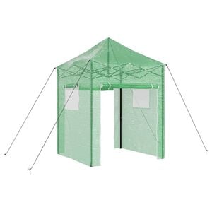vidaXL Invernadero con marco pop-up Verde 200 x 200 x 300 cm Hierro