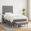 vidaXL Cama box spring con colch&oacute;n tela gris oscuro 90x190 cm