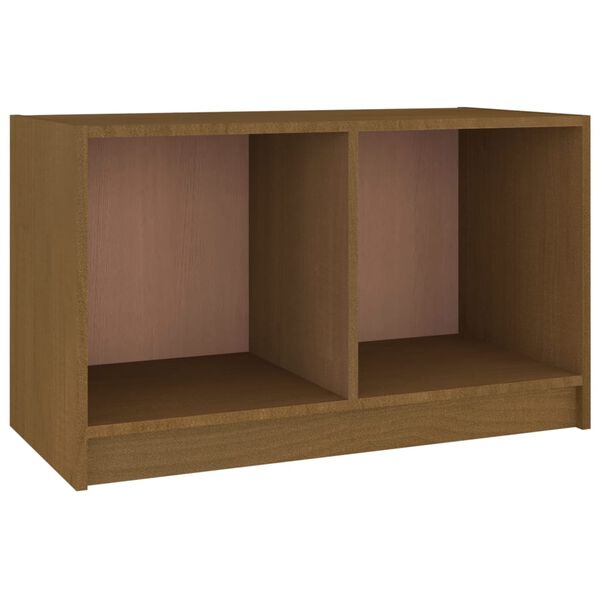 vidaXL Mueble de TV de madera maciza de pino marrón miel 70x33x42 cm