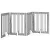 vidaXL Puerta para perros plegable con soportes 4 uds. Gris Sonoma