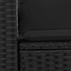 vidaXL Sof&aacute; de jard&iacute;n 2 plazas con cojines rat&aacute;n sint&eacute;tico negro