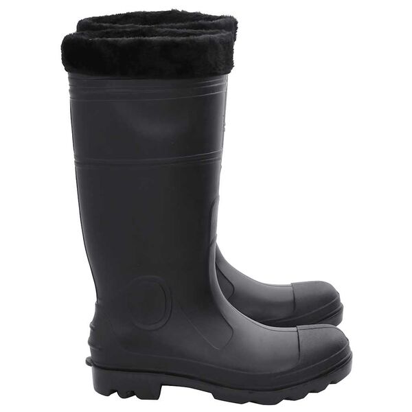vidaXL Botas de agua con calcetines extra&iacute;bles negro n&uacute;mero 42 PVC