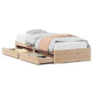vidaXL Estructura de cama sin colch&oacute;n madera maciza pino 75x190 cm