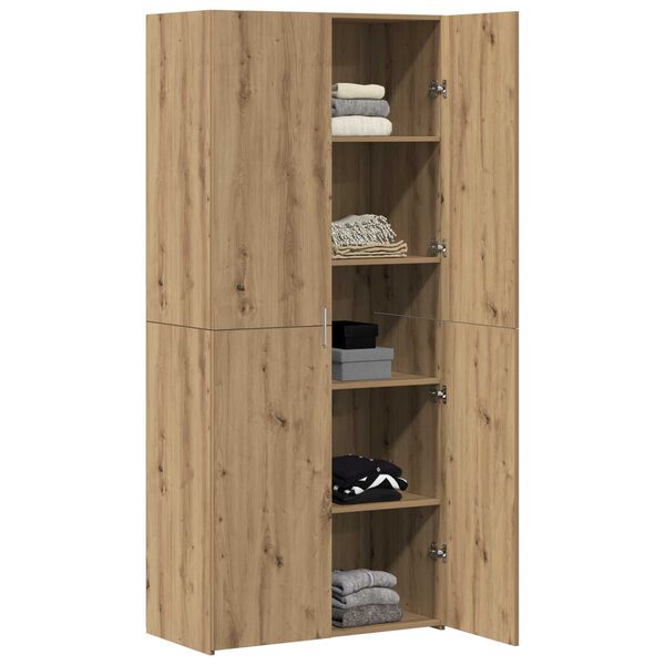 vidaXL Aparador alto 2 pcs Roble artesanal 80 x 42 x 185 cm