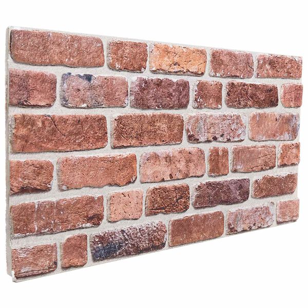 vidaXL Paneles de pared 10 pcs Rojo 100 x 50 cm Espuma EPS