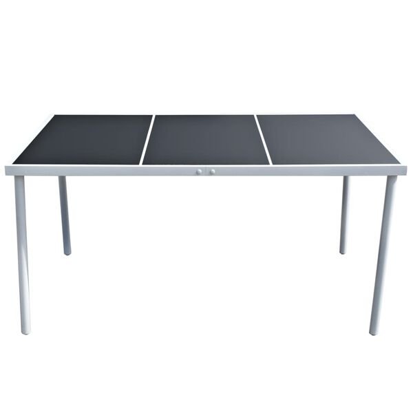 vidaXL Juego de comedor de jard&iacute;n 7 piezas de acero negro