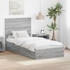 vidaXL Cama con almacenamiento con cabecera Gris Sonoma 90 x 200 cm