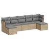 vidaXL Set de sof&aacute;s de jard&iacute;n 7 pzas con cojines rat&aacute;n PE gris claro
