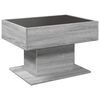 vidaXL Mesa de centro y LED madera ingenier&iacute;a gris Sonoma 70x50x45 cm