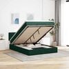 vidaXL Estructura cama otomana colch&oacute;n terciopelo verde oscuro