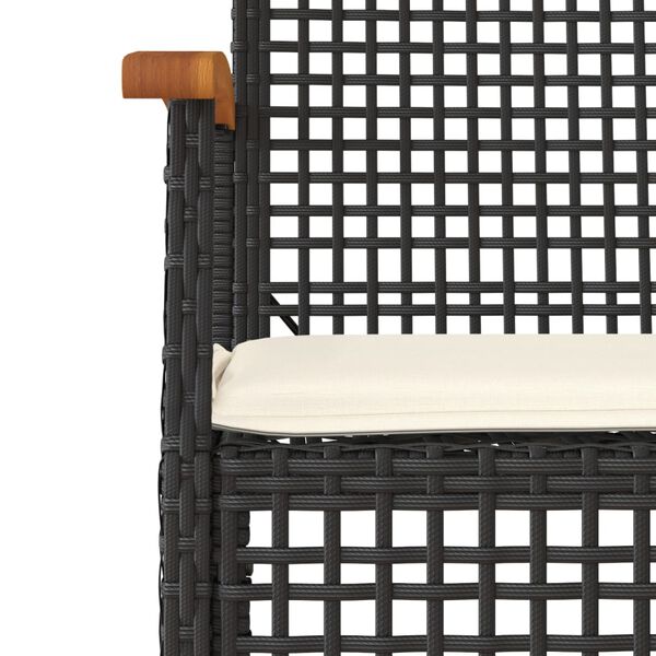 vidaXL Set de muebles jard&iacute;n 5 pzas con cojines rat&aacute;n sint&eacute;tico negro