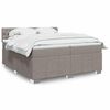 vidaXL Cama box spring con colch&oacute;n tela gris taupe 200x200 cm
