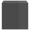vidaXL Armario de pared madera contrachapada gris brillo 37x37x37 cm