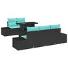 vidaXL Juego de Sof&aacute; 6 uds. 5-N&uacute;mero de plazas Negro y azul