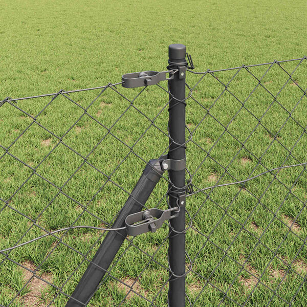 vidaXL Poste de Valla Gris 10 x 0,8 m (malla de 60 x 60 mm)