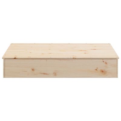 vidaXL Arenero con tapa madera maciza de pino 111x111x19,5 cm