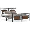 vidaXL Estructura de cama sin colch&oacute;n madera marr&oacute;n roble 150x200 cm