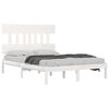 vidaXL Estructura de cama de madera maciza blanca 135x190 cm