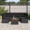 vidaXL Conjunto de sof&aacute;s de jard&iacute;n 7 pcs Negro rat&aacute;n sint&eacute;tico